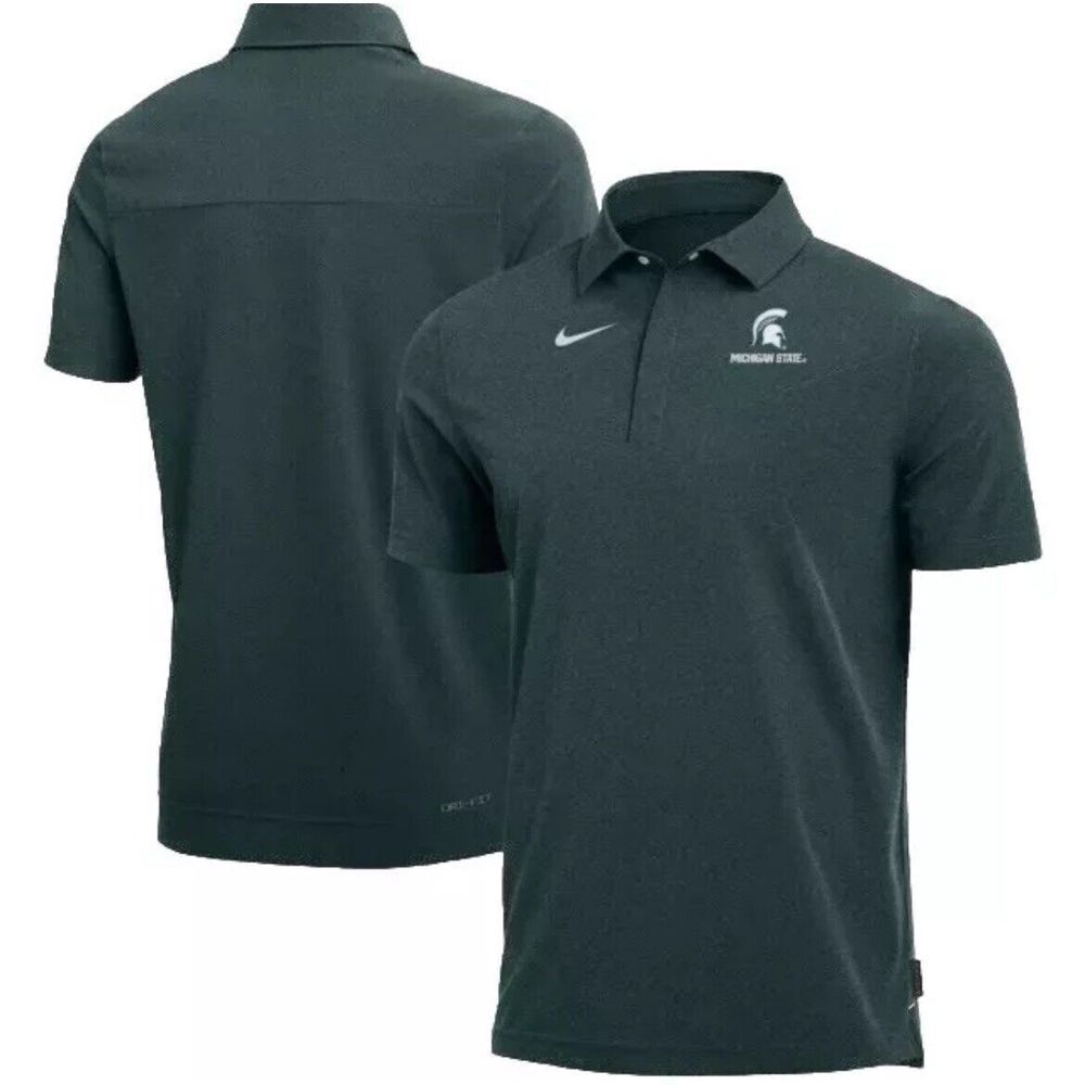 Nike Dri-FIT Michigan State Spartans Green Polo Shirt DN5626-397 Men's Medium